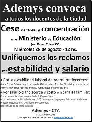 Docentes de Ademys se movilizan