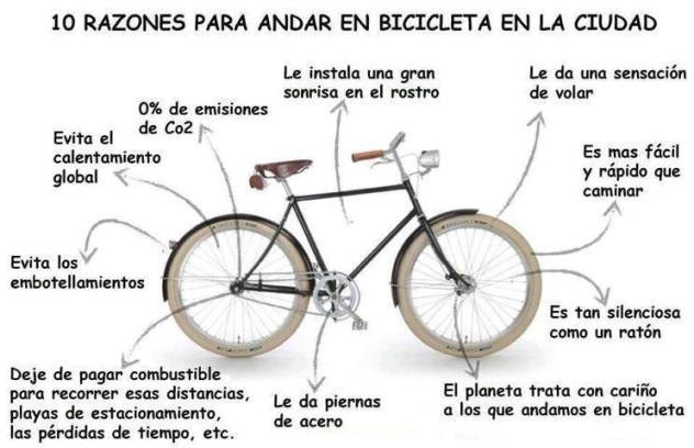 Las diez razones para andar en bicicleta.